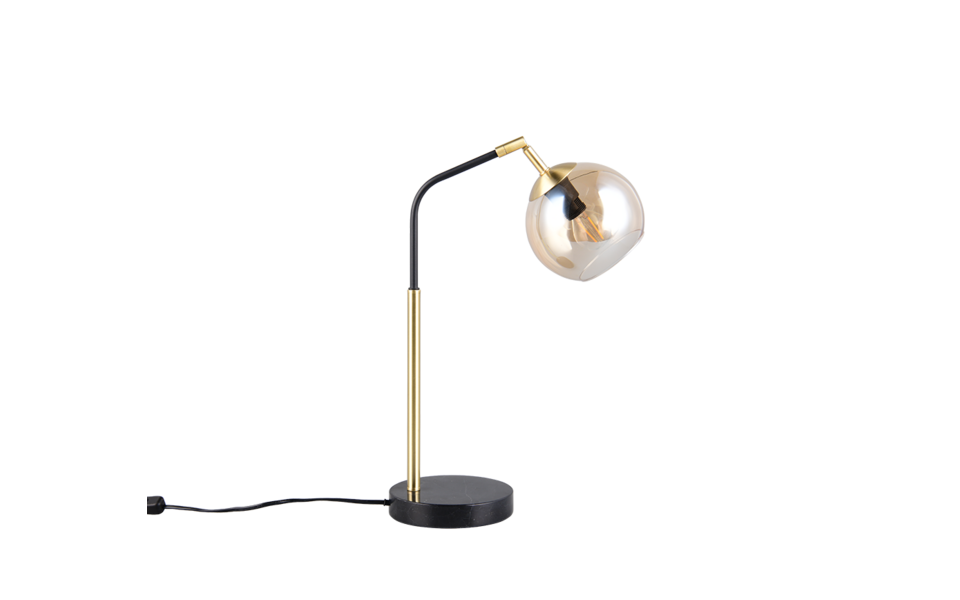 Trio Lighting Trio PAXTON table lamp | 1x E27 max 40W | black with gold | 45 cm