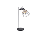 Trio Lighting Trio JEROME tafellamp | E27 Fitting | mat zwart met natuurlijke afwerking | Ø 16 cm | IP20 | excl. 1x E27 | max. 10W