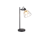 Trio Lighting Trio JEROME tafellamp | E27 Fitting | mat zwart met natuurlijke afwerking | Ø 16 cm | IP20 | excl. 1x E27 | max. 10W