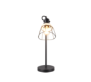 Trio Lighting Trio JEROME tafellamp | E27 Fitting | mat zwart met natuurlijke afwerking | Ø 16 cm | IP20 | excl. 1x E27 | max. 10W