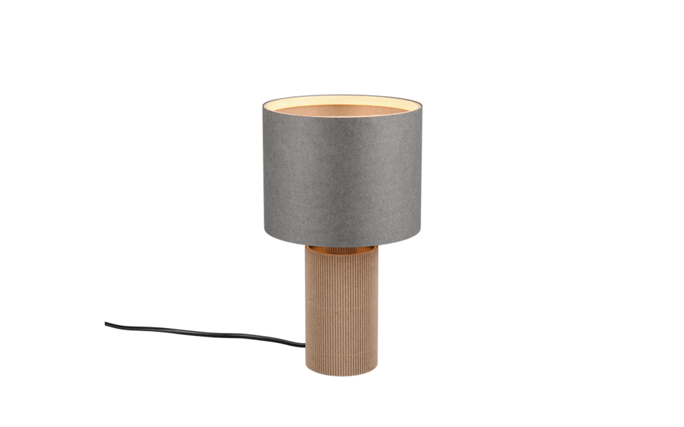 Trio Lighting Trio CANIO tafellamp | E14 Fitting | natuurlijke afwerking met grijs | Ø 16,5 cm | IP20 | excl. 1x E14 | max. 40W