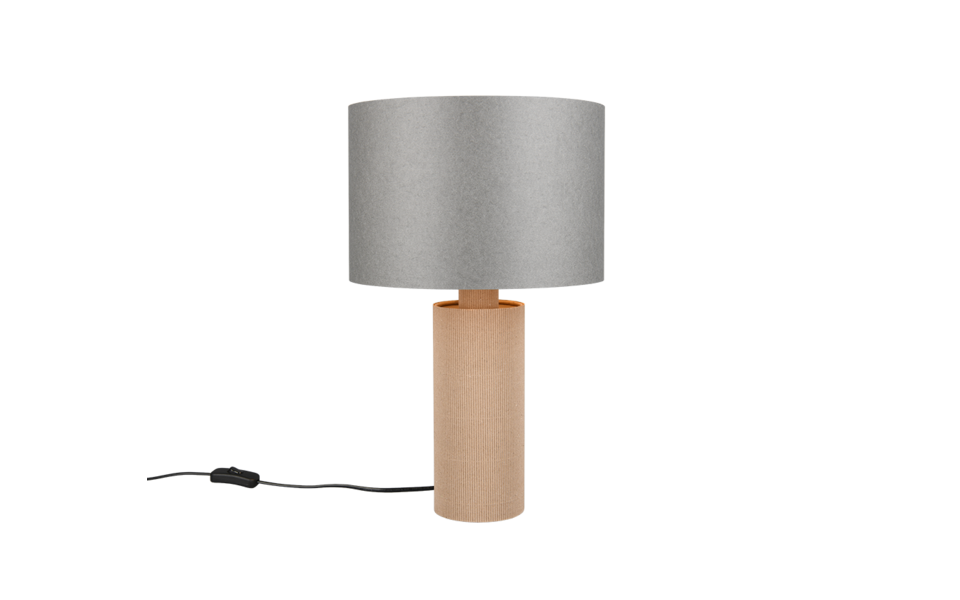 Trio Lighting Trio CANIO tafellamp | E27 Fitting | natuurlijke afwerking met grijs | Ø 30 cm | IP20 | excl. 1x E27 | max. 40W