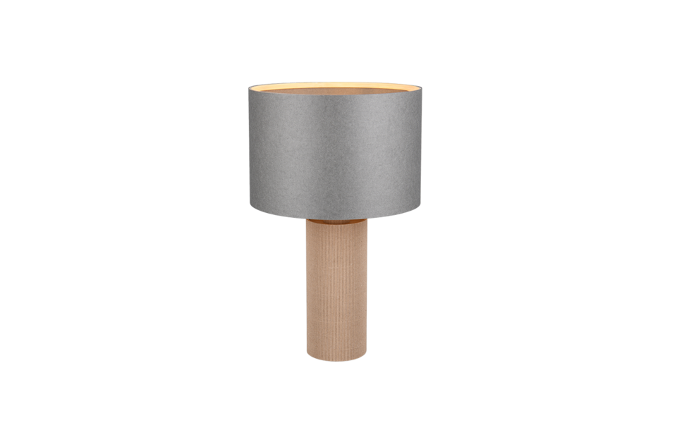 Trio Lighting Trio CANIO tafellamp | E27 Fitting | natuurlijke afwerking met grijs | Ø 30 cm | IP20 | excl. 1x E27 | max. 40W