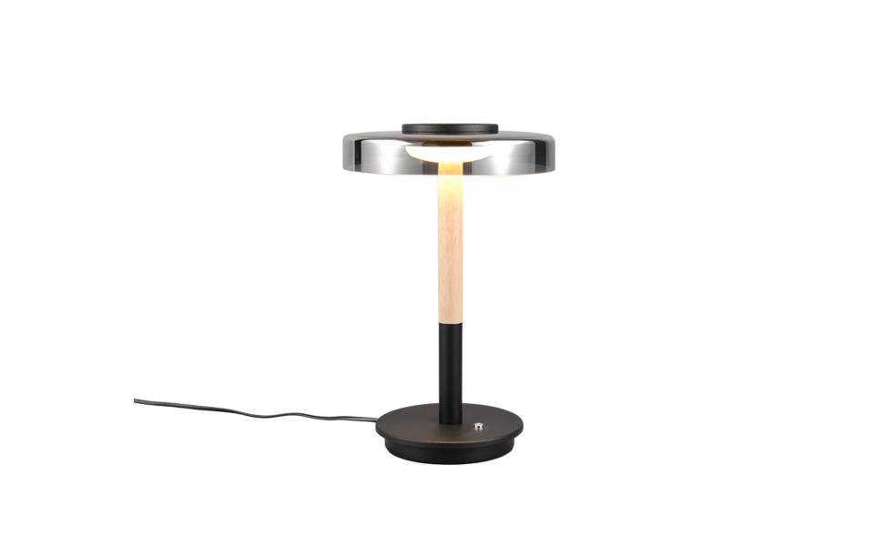 Trio Lighting Trio CELESTE tafellamp | LED | mat zwart met rookkleur | Ø 22 cm | IP20 | 1x 10W | 1050 lm | 3000K | dimbaar