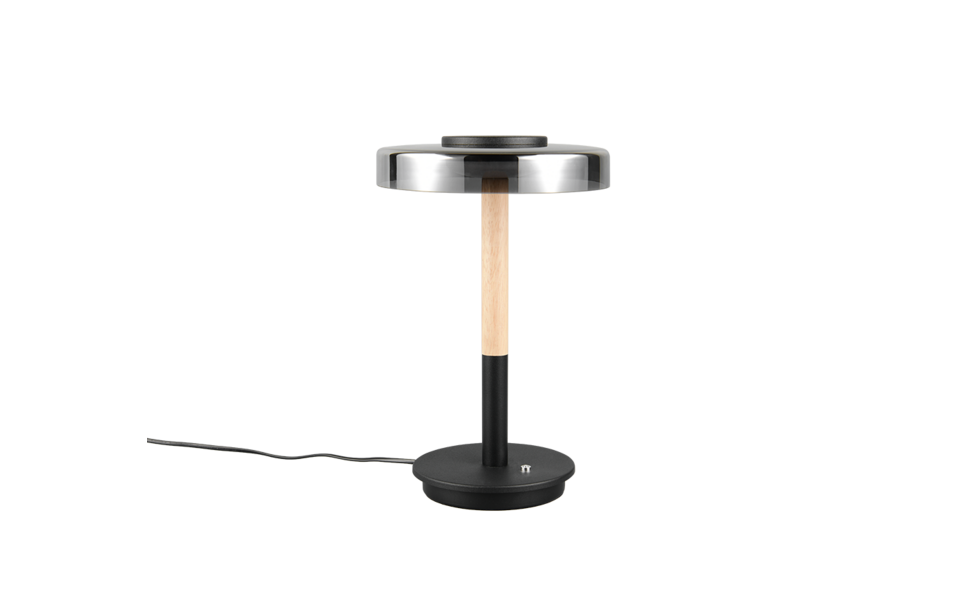 Trio Lighting Trio CELESTE tafellamp | LED | mat zwart met rookkleur | Ø 22 cm | IP20 | 1x 10W | 1050 lm | 3000K | dimbaar