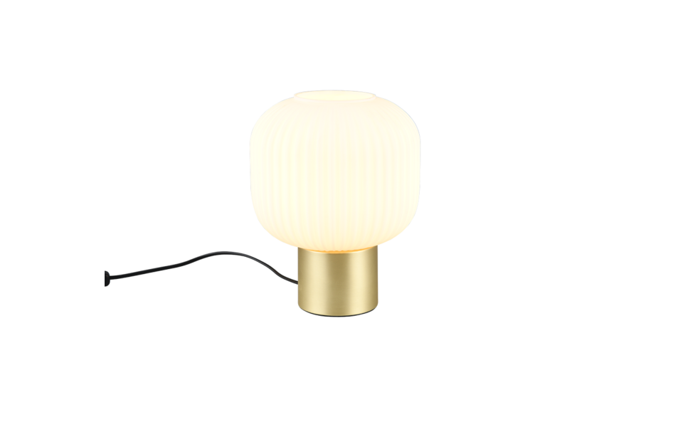Trio Lighting Trio DIVA tafellamp | E27 Fitting | messing mat met wit | Ø 20 cm | IP20 | excl. 1x E27 | max. 40W