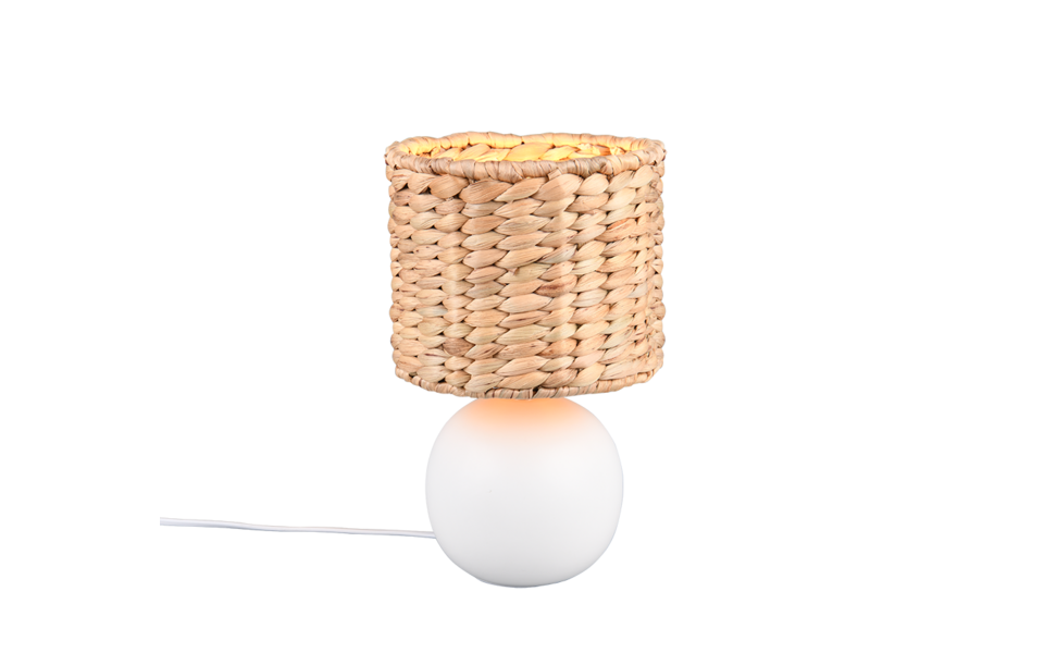 Trio Lighting Trio VINA tafellamp | E27 Fitting | wit met bruin | Ø 18 cm | IP20 | excl. 1x E27 | max. 40W