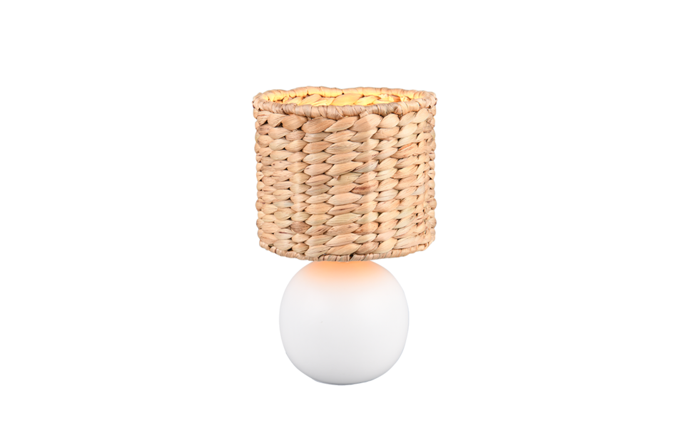 Trio Lighting Trio VINA tafellamp | E27 Fitting | wit met bruin | Ø 18 cm | IP20 | excl. 1x E27 | max. 40W