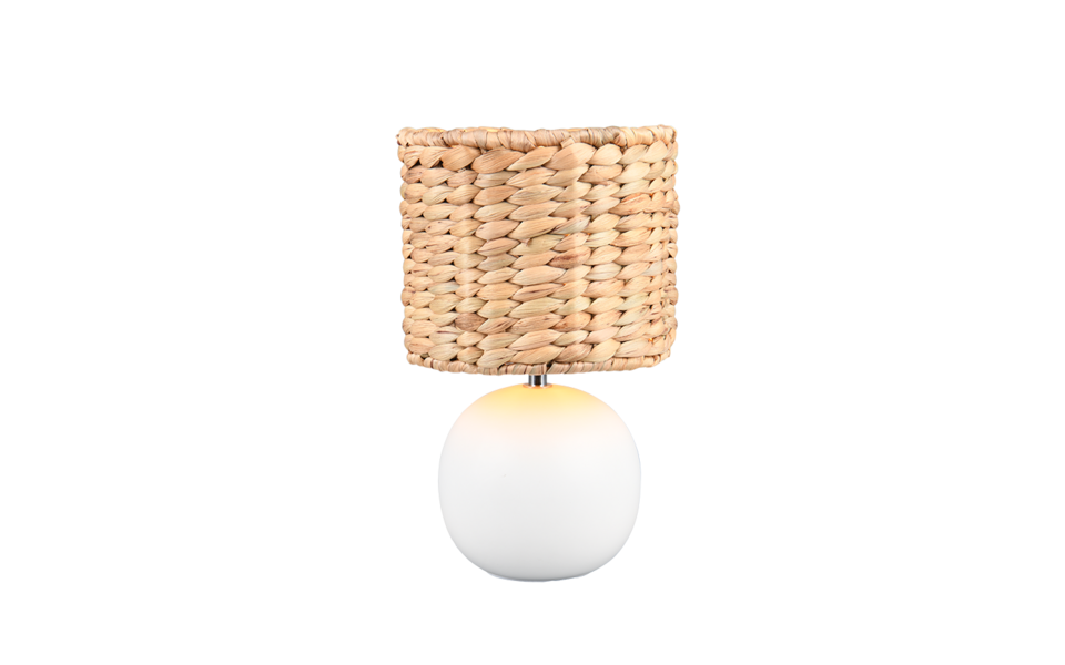 Trio Lighting Trio VINA tafellamp | E27 Fitting | wit met bruin | Ø 18 cm | IP20 | excl. 1x E27 | max. 40W