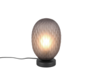 Trio Lighting Trio FACETTE tafellamp | E27 Fitting | mat zwart met rookkleur | Ø 17,5 cm | IP20 | excl. 1x E27 | max. 25W