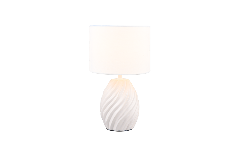 Trio Lighting Trio MELVA tafellamp | E14 Fitting | wit mat met wit | Ø 18 cm | IP20 | excl. 1x E14 | max. 40W