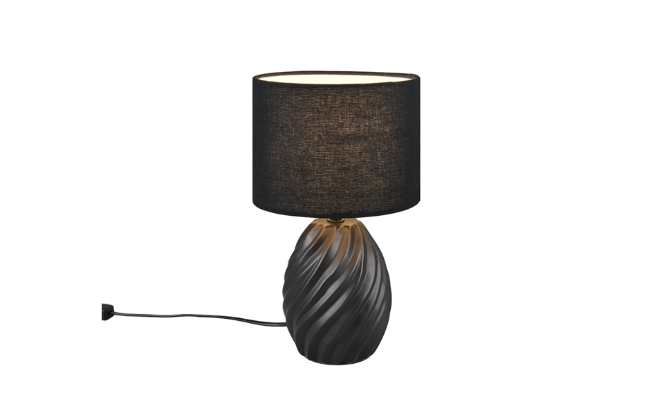 Trio Lighting Trio MELVA tafellamp | E14 Fitting | mat zwart met zwart | Ø 18 cm | IP20 | excl. 1x E14 | max. 40W Trio Lighting Trio MELVA tafellamp | E14 Fitting | mat zwart met zwart | Ø 18 cm | IP20 | excl. 1x E14 | max. 40W