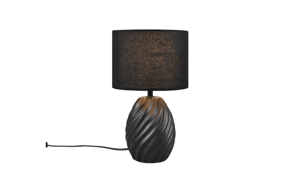 Trio Lighting Trio MELVA tafellamp | E14 Fitting | mat zwart met zwart | Ø 18 cm | IP20 | excl. 1x E14 | max. 40W Trio Lighting Trio MELVA tafellamp | E14 Fitting | mat zwart met zwart | Ø 18 cm | IP20 | excl. 1x E14 | max. 40W