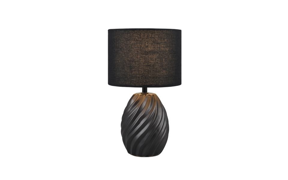 Trio Lighting Trio MELVA tafellamp | E14 Fitting | mat zwart met zwart | Ø 18 cm | IP20 | excl. 1x E14 | max. 40W Trio Lighting Trio MELVA tafellamp | E14 Fitting | mat zwart met zwart | Ø 18 cm | IP20 | excl. 1x E14 | max. 40W