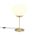Trio Lighting Trio FOMENTO tafellamp | E27 Fitting | messing mat met wit | Ø 30 cm | IP20 | excl. 1x E27 | max. 15W