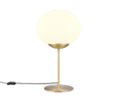 Trio Lighting Trio FOMENTO tafellamp | E27 Fitting | messing mat met wit | Ø 30 cm | IP20 | excl. 1x E27 | max. 15W
