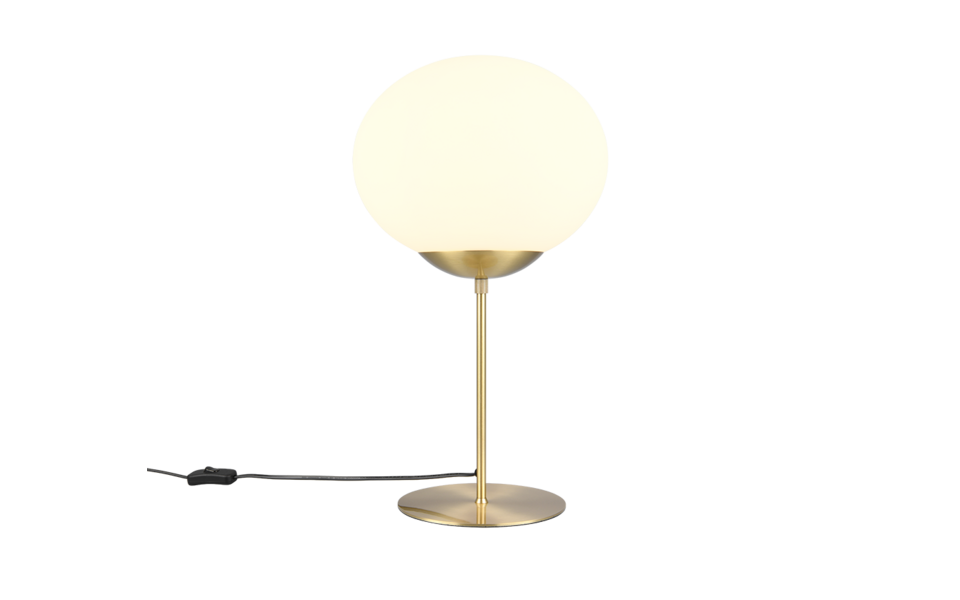 Trio Lighting Trio FOMENTO tafellamp | E27 Fitting | messing mat met wit | Ø 30 cm | IP20 | excl. 1x E27 | max. 15W
