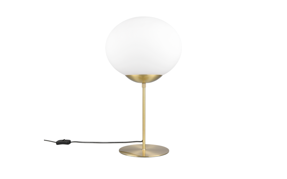 Trio Lighting Trio FOMENTO tafellamp | E27 Fitting | messing mat met wit | Ø 30 cm | IP20 | excl. 1x E27 | max. 15W