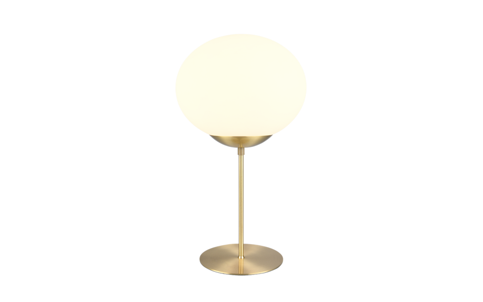 Trio Lighting Trio FOMENTO tafellamp | E27 Fitting | messing mat met wit | Ø 30 cm | IP20 | excl. 1x E27 | max. 15W