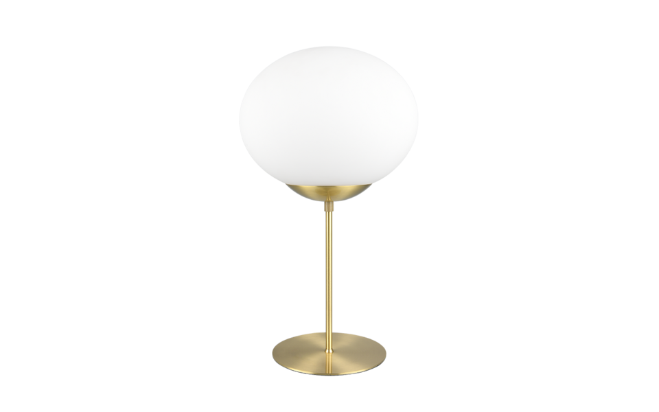Trio Lighting Trio FOMENTO tafellamp | E27 Fitting | messing mat met wit | Ø 30 cm | IP20 | excl. 1x E27 | max. 15W