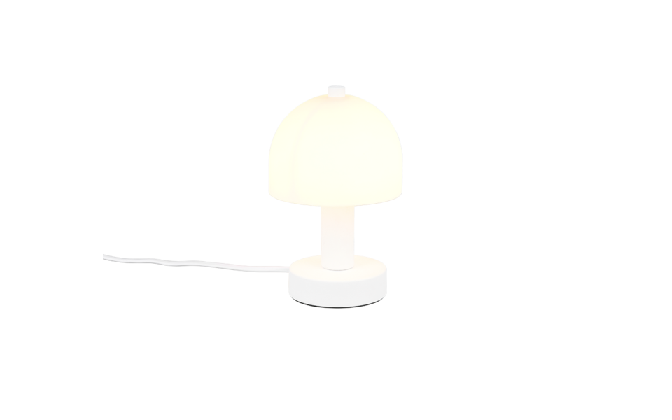 Trio Lighting Trio GLENN tafellamp | E14 Fitting | wit mat met wit | Ø 12 cm | IP20 | excl. 1x E14 | max. 10W