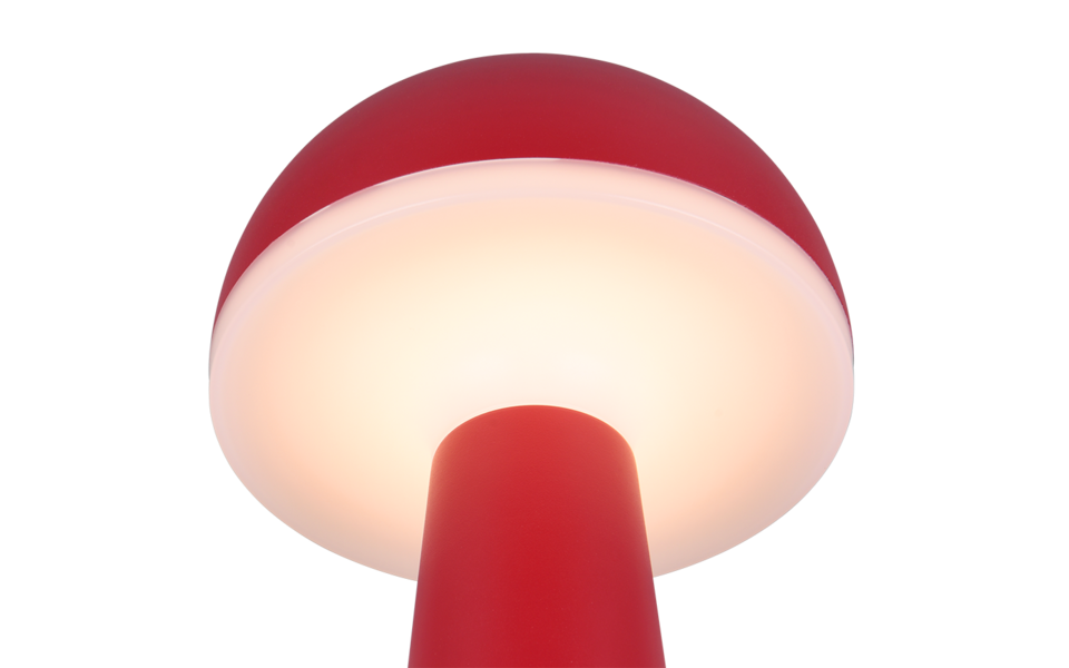 Trio Lighting Trio FUNGO tafellamp | LED | rood | Ø 16 cm | IP54 | 1x 2W | 200 lm | 3000+4000+6500K | dimbaar