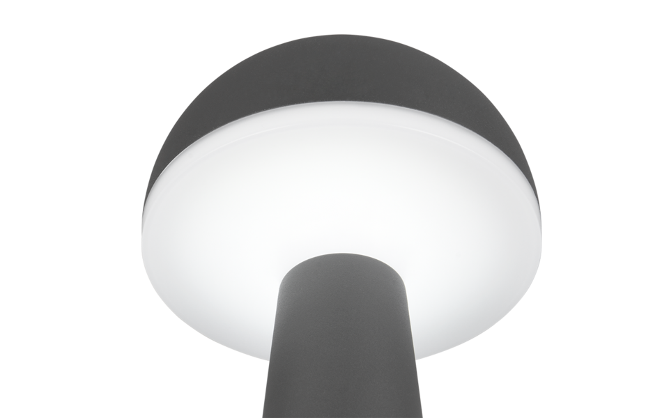 Trio Lighting Trio FUNGO tafellamp | LED | antraciet | Ø 16 cm | IP54 | 1x 2W | 200 lm | 3000+4000+6500K | dimbaar