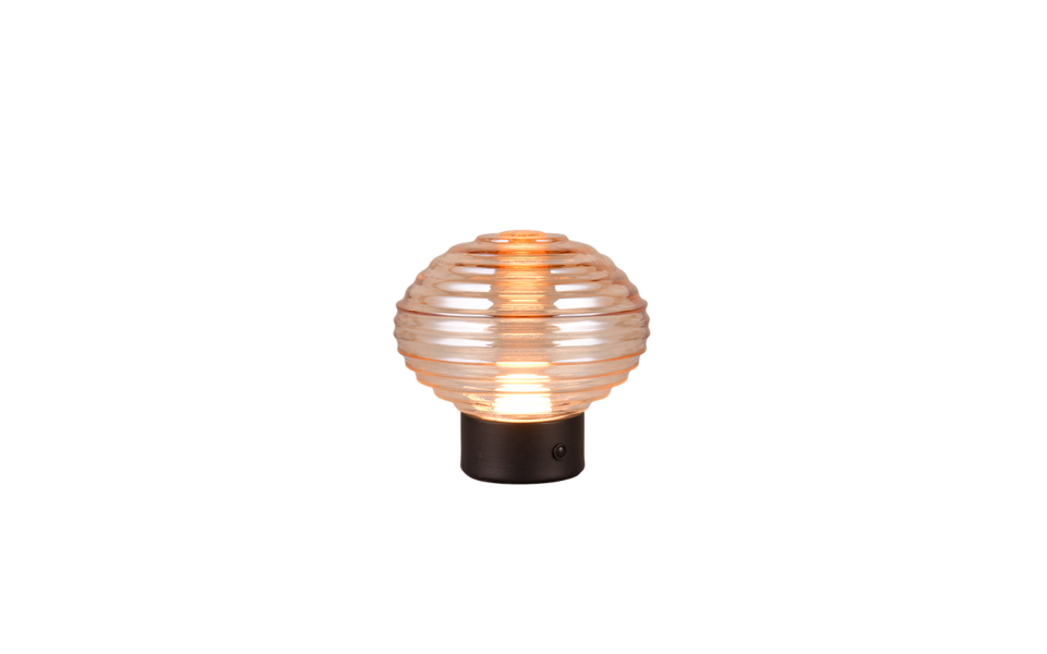 Trio Lighting Trio EARL tafellamp | LED | mat zwart met amber | Ø 15,5 cm | IP20 | 1x 1,5W | 100 lm | 3000K Trio Lighting Trio EARL tafellamp | LED | mat zwart met amber | Ø 15,5 cm | IP20 | 1x 1,5W | 100 lm | 3000K