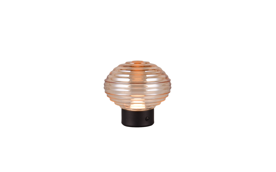 Trio Lighting Trio EARL tafellamp | LED | mat zwart met amber | Ø 15,5 cm | IP20 | 1x 1,5W | 100 lm | 3000K Trio Lighting Trio EARL tafellamp | LED | mat zwart met amber | Ø 15,5 cm | IP20 | 1x 1,5W | 100 lm | 3000K