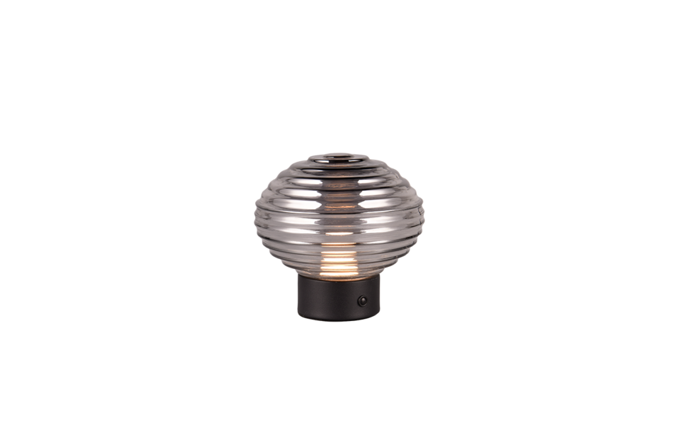 Trio Lighting Trio EARL tafellamp | LED | mat zwart met rookkleur | Ø 15,5 cm | IP20 | 1x 1,5W | 100 lm | 3000K
