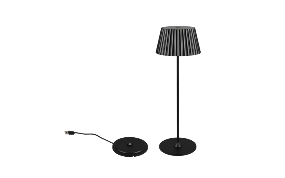 Trio Lighting Trio SUAREZ tafellamp | LED | mat zwart | Ø 13,5 cm | IP44 | 1x 1,5W | 200 lm | 3000K | dimbaar