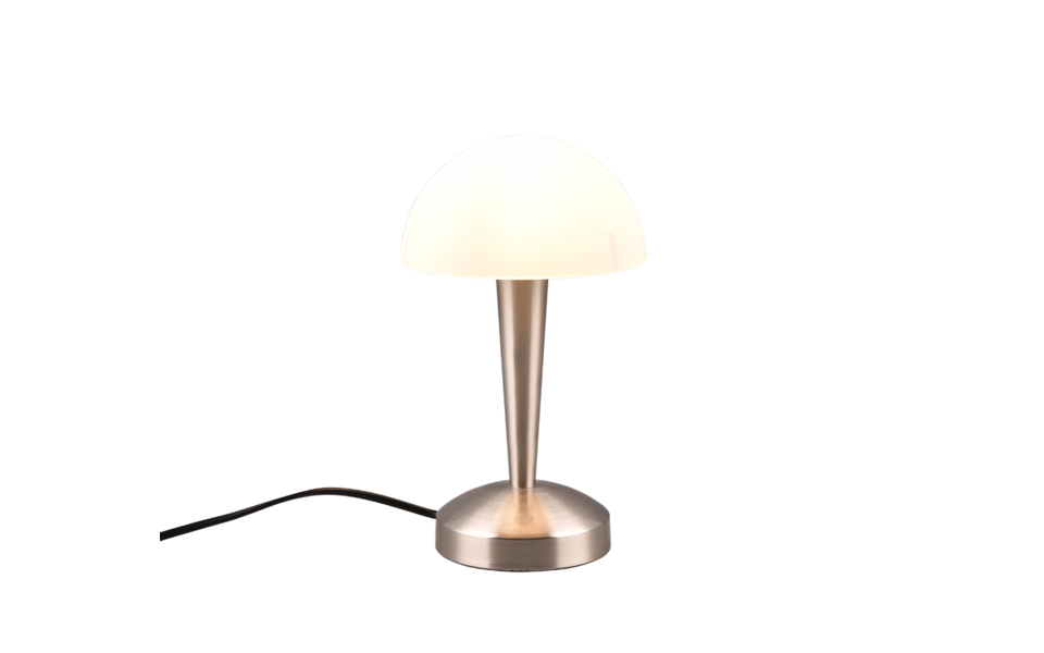 Trio Lighting Trio CANARIA tafellamp | LED | E14 Fitting | nikkel mat met wit geborsteld | Ø 15 cm | IP20 | 1x 4,9W | 470 lm | 3000K