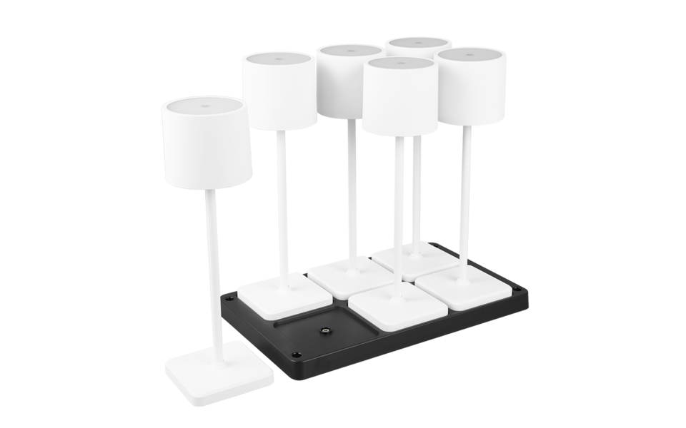 Trio Lighting Trio FERNANDEZ tafellamp | LED | wit mat | 42,7 x 26 cm | IP54 | 6x 1,5W | 130 lm | 2700+4000+6000K | dimbaar Trio Lighting Trio FERNANDEZ tafellamp | LED | wit mat | 42,7 x 26 cm | IP54 | 6x 1,5W | 130 lm | 2700+4000+6000K | dimbaar
