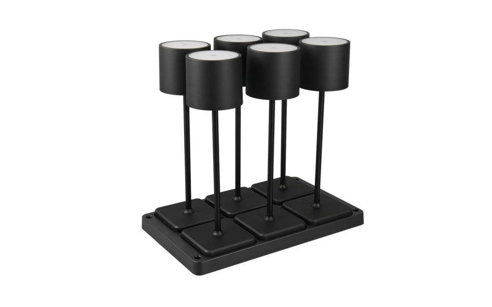 Trio Lighting Trio FERNANDEZ tafellamp | LED | mat zwart | 42,6 x 26 cm | IP54 | 6x 1,5W | 130 lm | 2700+4000+6000K | dimbaar Trio Lighting Trio FERNANDEZ tafellamp | LED | mat zwart | 42,6 x 26 cm | IP54 | 6x 1,5W | 130 lm | 2700+4000+6000K | dimbaar