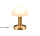 Trio Lighting Trio FYNN II tafellamp | E14 Fitting | messing mat met wit geborsteld | Ø 15 cm | IP20 | excl. 1x E14 | max. 40W | niet dimbaar
