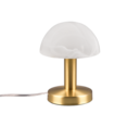 Trio Lighting Trio FYNN II tafellamp | E14 Fitting | messing mat met wit geborsteld | Ø 15 cm | IP20 | excl. 1x E14 | max. 40W | niet dimbaar