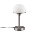 Trio Lighting Trio JOOST II tafellamp | E27 Fitting | nikkel mat met wit | Ø 19 cm | IP20 | excl. 1x E27 | max. 40W | niet dimbaar