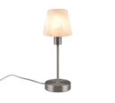 Trio Lighting Trio LUIS II tafellamp | E14 Fitting | nikkel mat met wit geborsteld | Ø 12 cm | IP20 | excl. 1x E14 | max. 40W | niet dimbaar