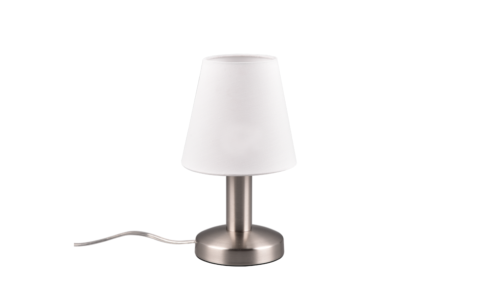 Trio Lighting Trio MATS II tafellamp | E14 Fitting | nikkel mat met wit | Ø 14 cm | IP20 | excl. 1x E14 | max. 40W | niet dimbaar