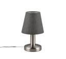 Trio Lighting Trio MATS II tafellamp | E14 Fitting | nikkel mat met grijs | Ø 14 cm | IP20 | excl. 1x E14 | max. 40W | niet dimbaar