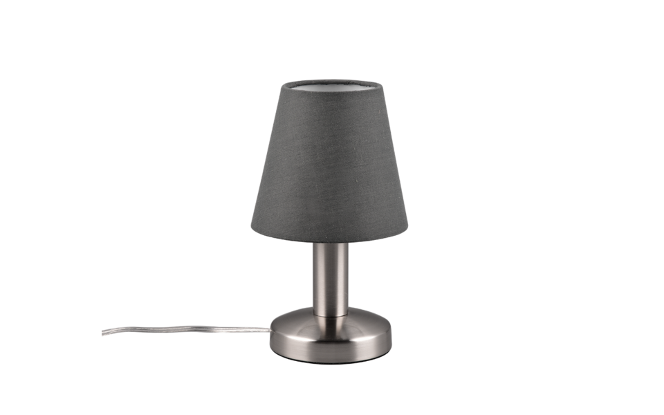 Trio Lighting Trio MATS II tafellamp | E14 Fitting | nikkel mat met grijs | Ø 14 cm | IP20 | excl. 1x E14 | max. 40W | niet dimbaar