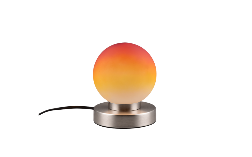 Trio Lighting Trio PRINZ II tafellamp | E14 Fitting | nikkel mat met oranje | Ø 12 cm | IP20 | excl. 1x E14 | max. 40W | niet dimbaar