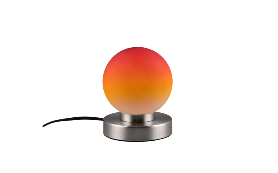 Trio Lighting Trio PRINZ II tafellamp | E14 Fitting | nikkel mat met oranje | Ø 12 cm | IP20 | excl. 1x E14 | max. 40W | niet dimbaar