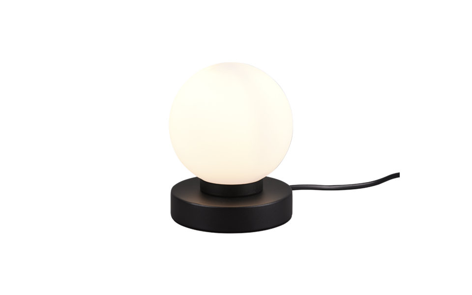 Trio Lighting Trio PRINZ II tafellamp | E14 Fitting | mat zwart met wit | Ø 12 cm | IP20 | excl. 1x E14 | max. 40W | niet dimbaar