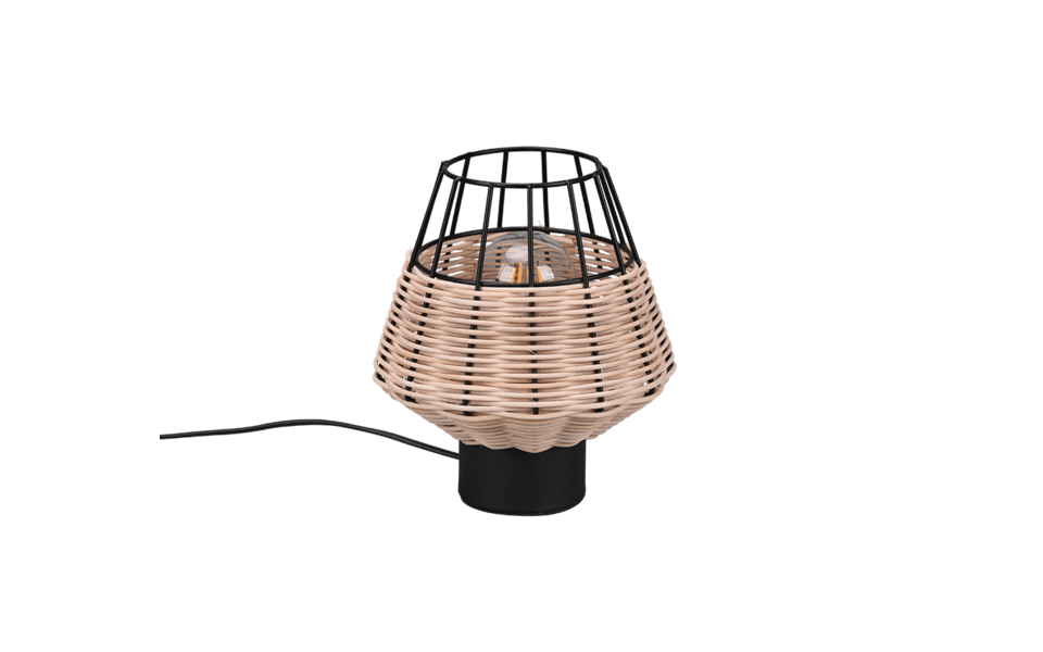 Trio Lighting Trio BORKA tafellamp | E27 Fitting | natuurlijke afwerking | Ø 17,5 cm | IP20 | excl. 1x E27 | max. 40W Trio Lighting Trio BORKA tafellamp | E27 Fitting | natuurlijke afwerking | Ø 17,5 cm | IP20 | excl. 1x E27 | max. 40W