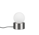 Trio Lighting Trio COUNTESS tafellamp | E14 Fitting | nikkel mat met wit | Ø 12 cm | IP20 | excl. 1x E14 | max. 25W