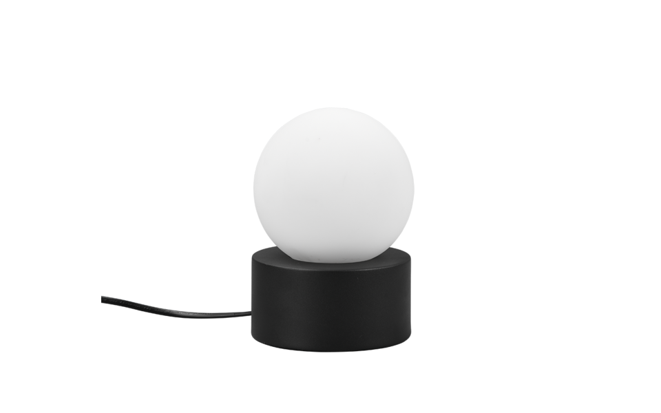 Trio Lighting Trio COUNTESS tafellamp | E14 Fitting | mat zwart met wit | Ø 12 cm | IP20 | excl. 1x E14 | max. 25W