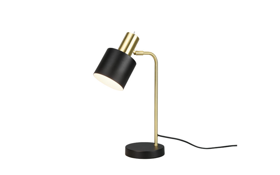 Trio Lighting Trio ADAM table lamp | 1x E14 max 40W | black with gold | Ø 14 cm | 42 cm