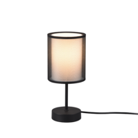 Trio BURTON tafellamp | mat zwart/rookkleur/wit | IP20 | E14