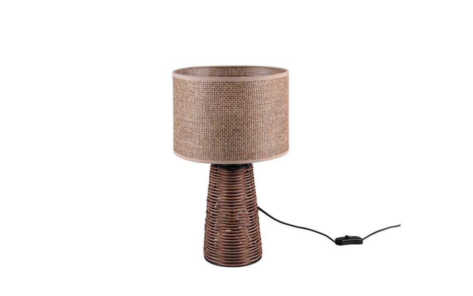 Trio Lighting Trio STRAW tafellamp | E27 Fitting | bruin | Ø 24 cm | IP20 | excl. 1x E27 | max. 40W Trio Lighting Trio STRAW tafellamp | E27 Fitting | bruin | Ø 24 cm | IP20 | excl. 1x E27 | max. 40W